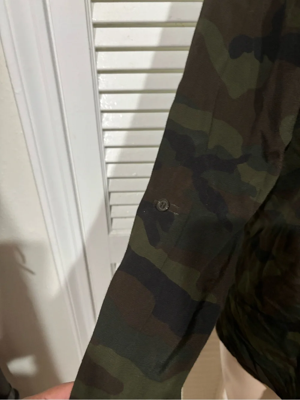 Women’s Camo Button-Front Shirt - Olive Green